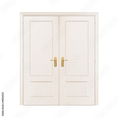 White door on isolated background. Vector design. 