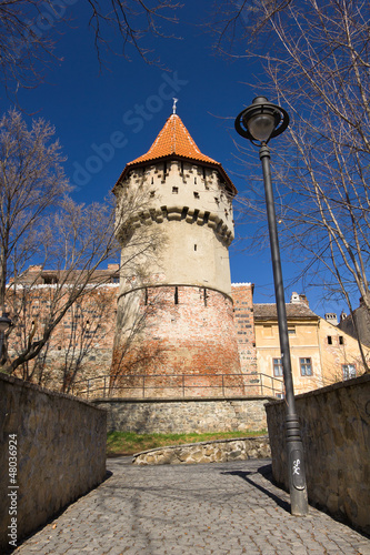 Carpenters tower in old town center of Sibiu