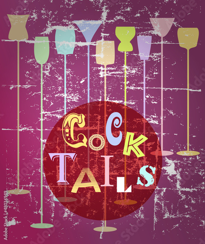 Cocktail menu card design template