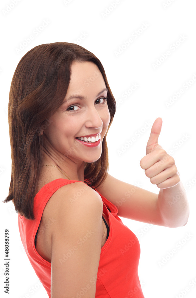 Attractive woman with thumbs up Attractive woman with thumbs up