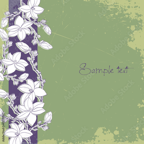 background magnolia flowers for card or invitation