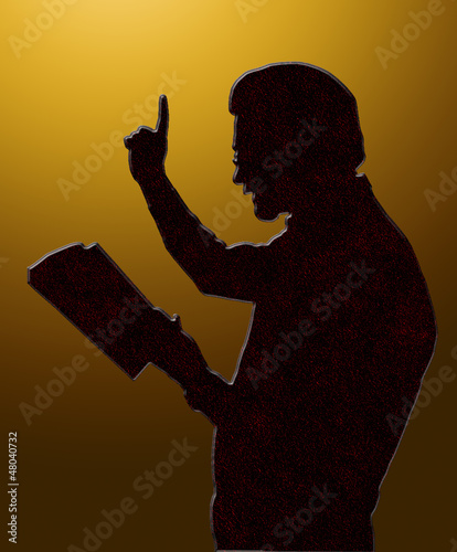 Preacher Teaching from Bible Golden Heaven