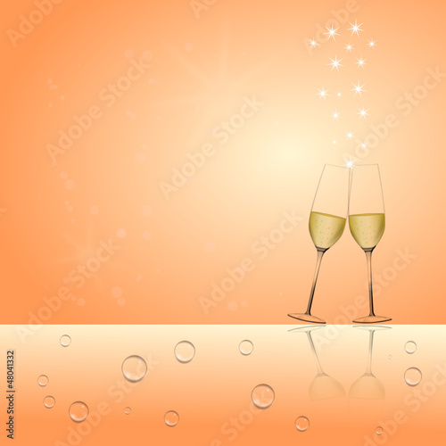 Vektorhintergrund Party mit Sekt Orange