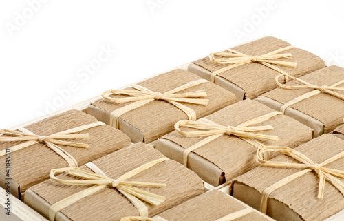 Box of Individually Wrapped Soap Isolated