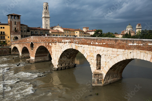 View to the Adige river in Verona