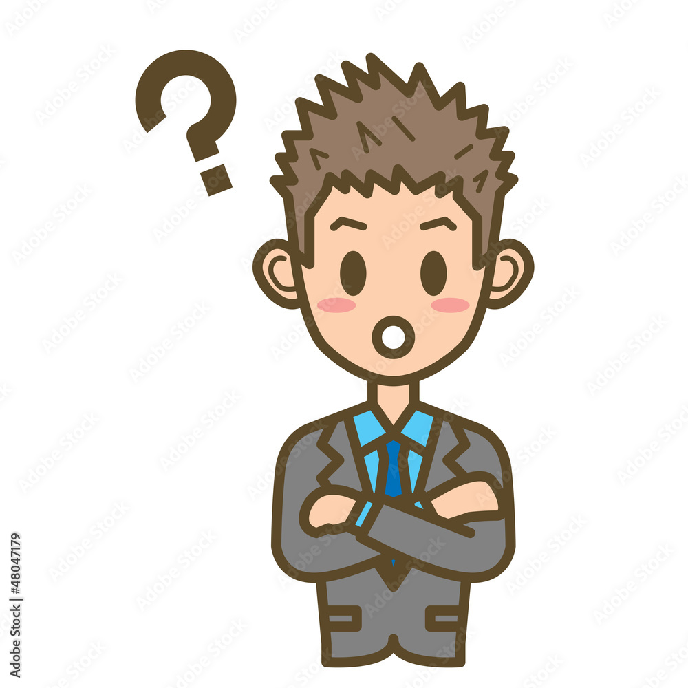 Fototapeta premium ビジネスマン F01 上半身 考える