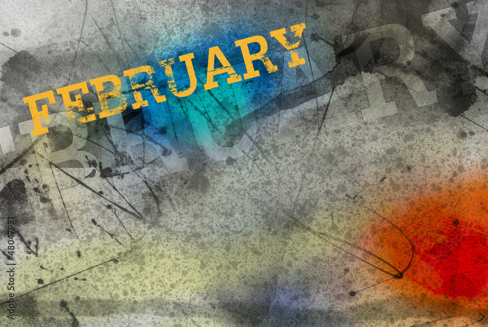 Obraz premium february month art grunge design