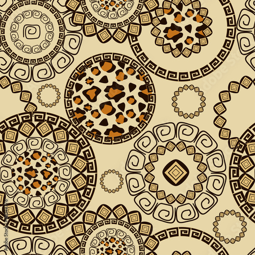 African style seamless pattern with wild animals skin