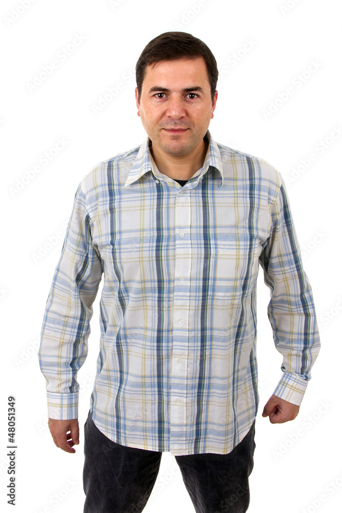 young casual man portrait in a white background young casual man portrait in a white background