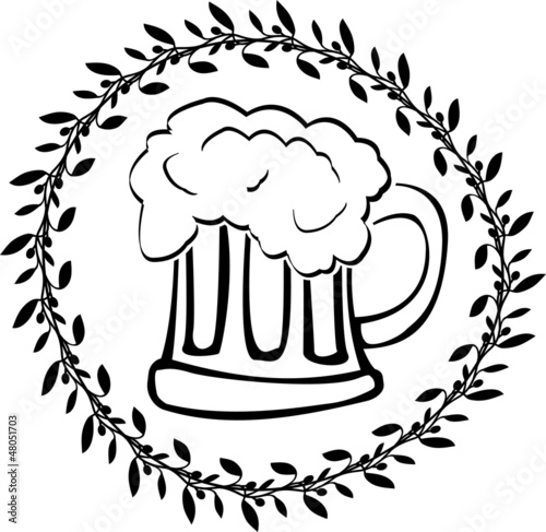 stencil of glass of beer. second variant