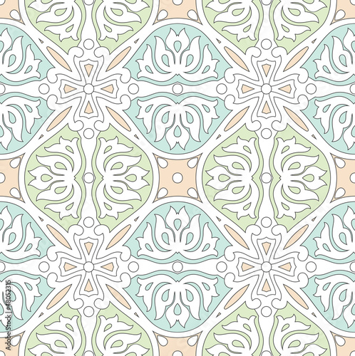 Seamless traditional tile and wallpaper