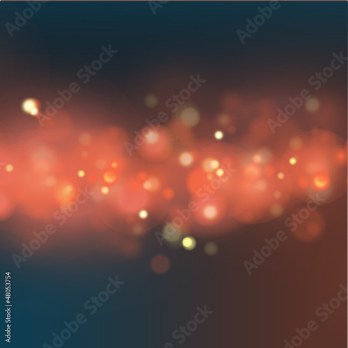 Beautiful lighting night unfocused in red. Vector illustration. 