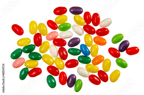 Fototapeta Naklejka Na Ścianę i Meble -  Color jelly beans over white