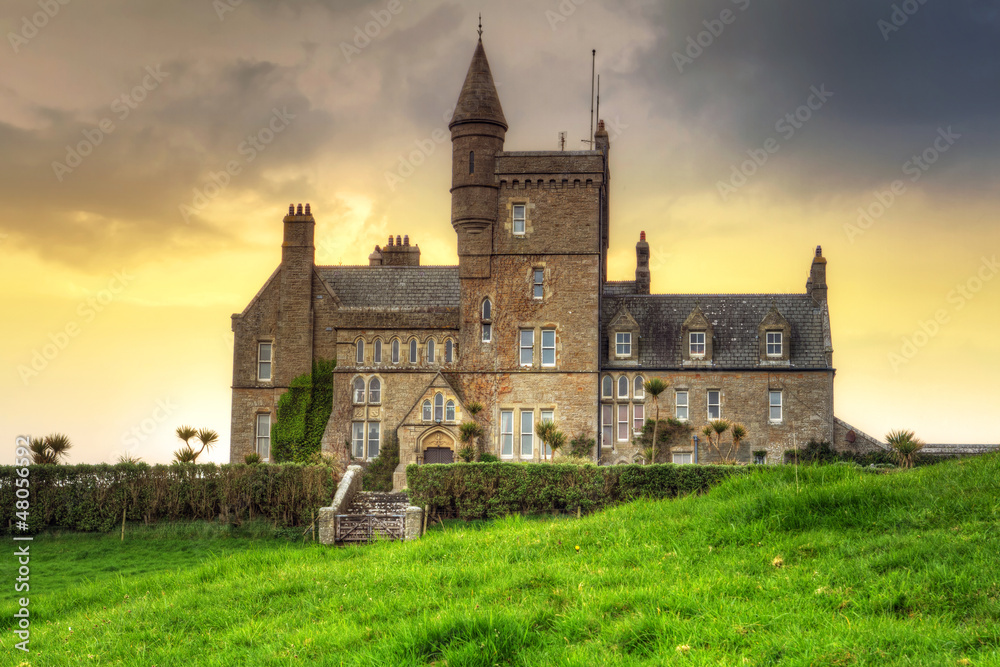 Classiebawn Castle at sunset in Co. Sligo, Ireland Classiebawn Castle at sunset in Co. Sligo, Ireland