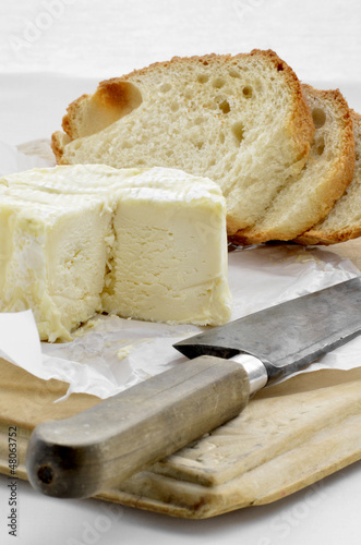 A french soft cheese with bread