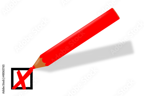 roter Buntstift setzt rotes Kreuz