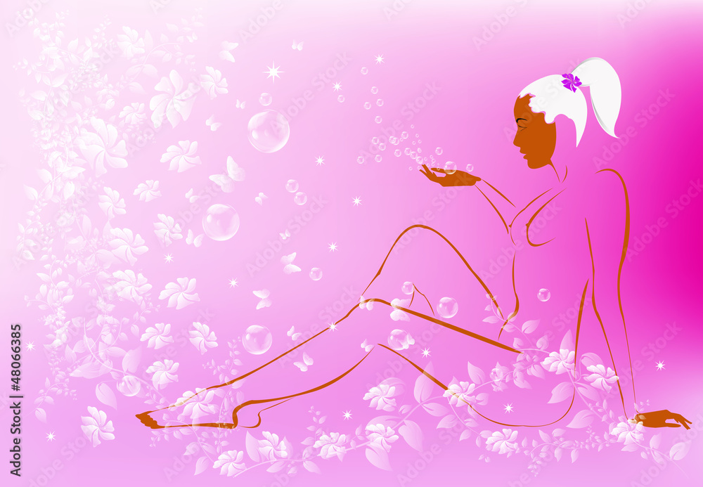 Body care.The spa procedure concept.Vector Body care.The spa procedure concept.Vector