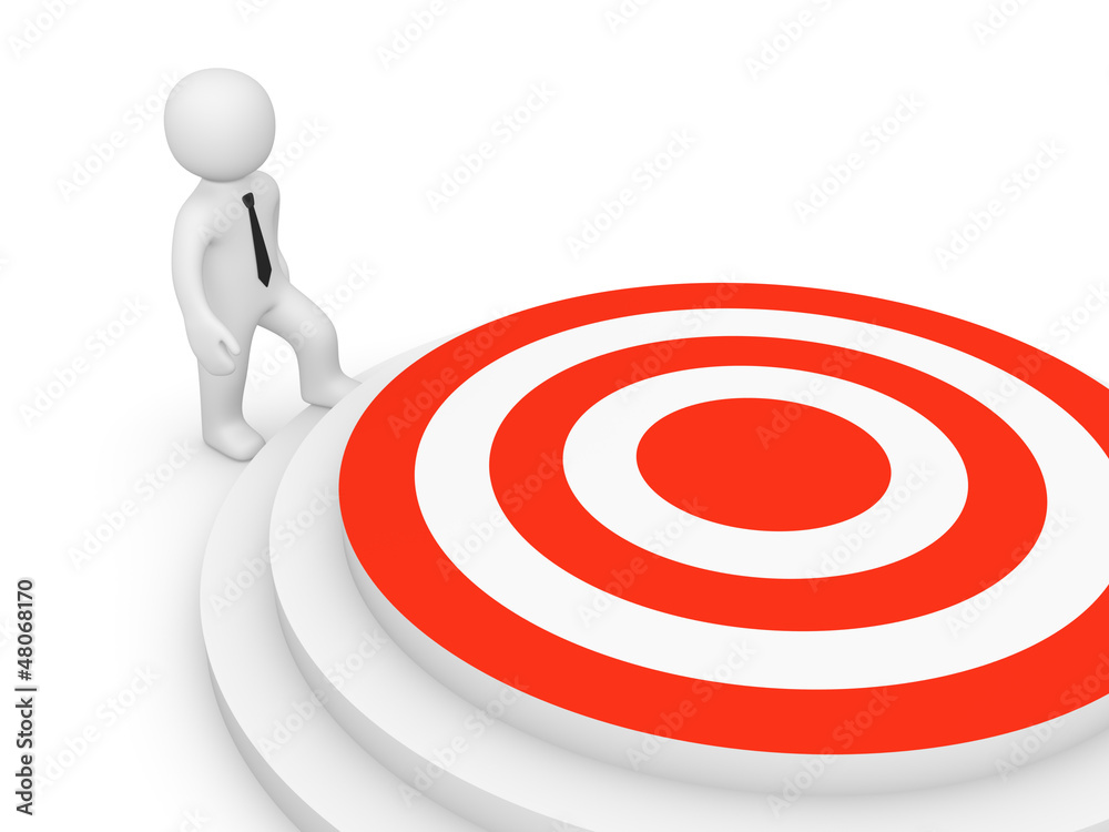 3d man go to the target 3d man go to the target