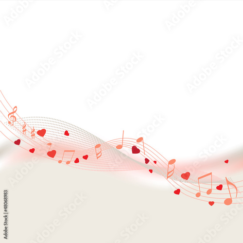 Love song and music notes - vector illustration