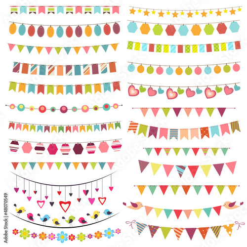 Colorful bunting and garlands photo