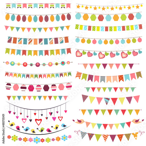 Colorful bunting and garlands