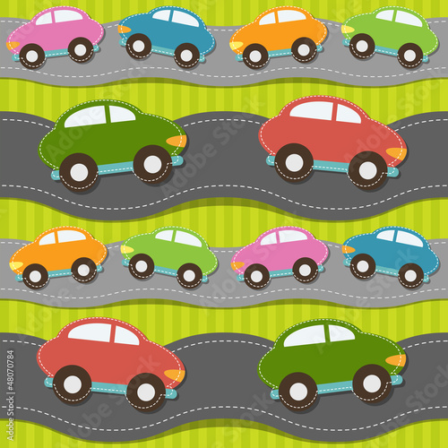 Seamless pattern with cars #48070784