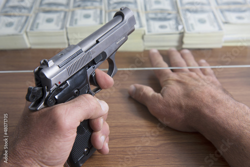 Fotografie Bank hold-up or robbery