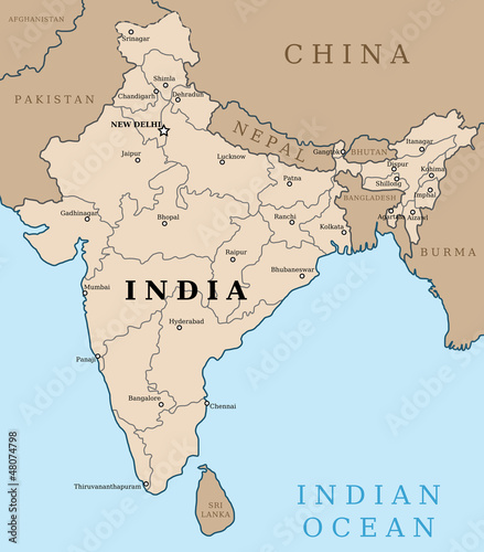 India map - vector illustration photo