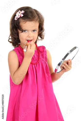 beautiful little girl doing...