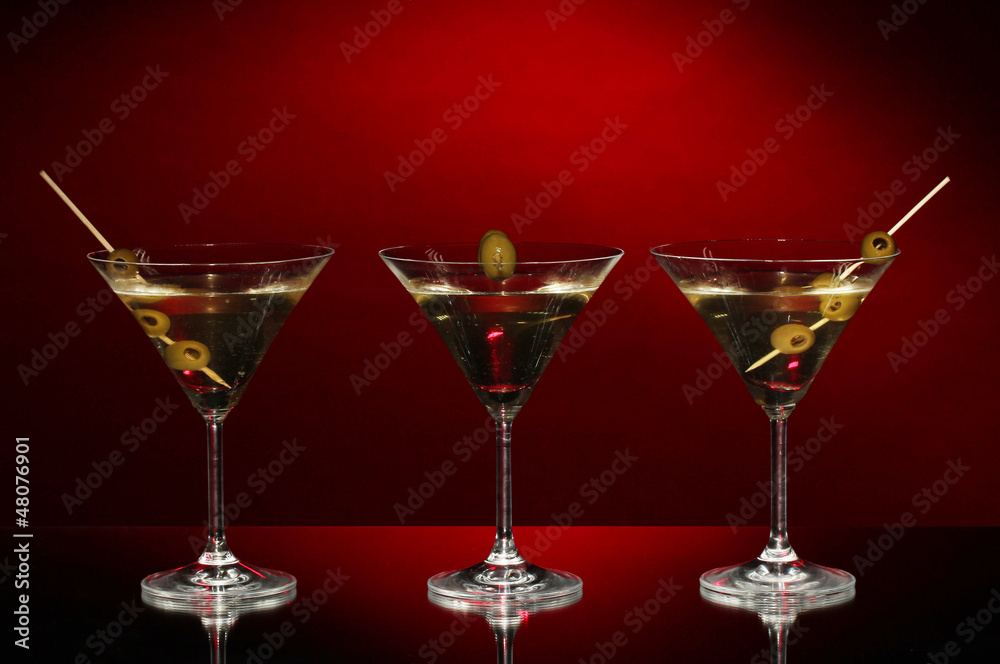 Martini glasses on dark background Martini glasses on dark background