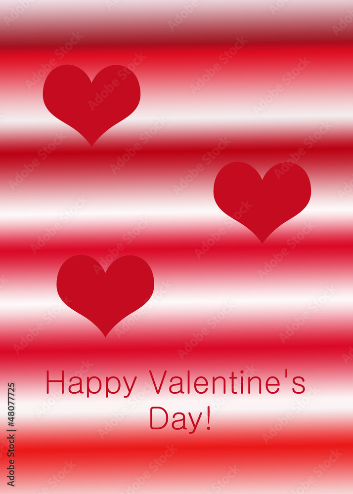 red hearts Valentine's Card