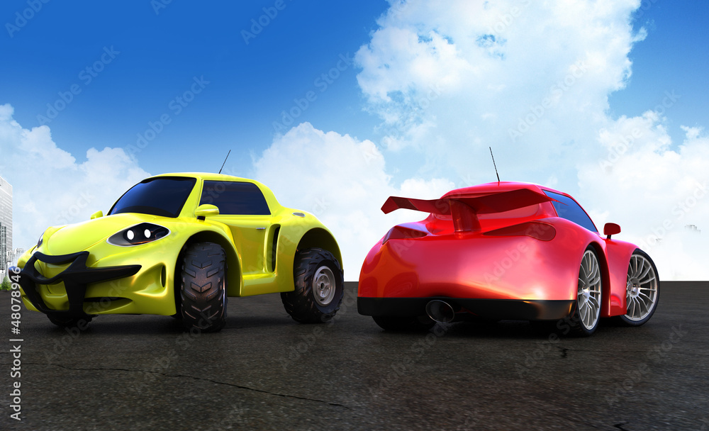 Fototapeta premium road and offroad funny car