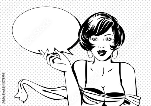 Vintage sexy woman advising