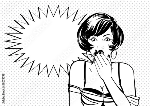 Vintage amazed woman