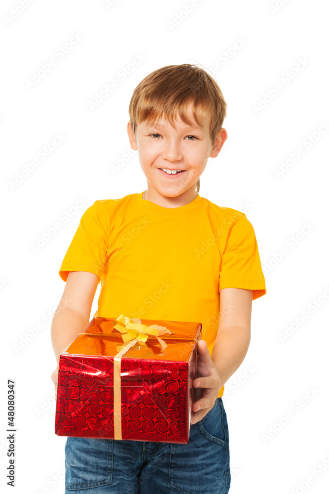 happy child with gift from Santa happy child with gift from Santa