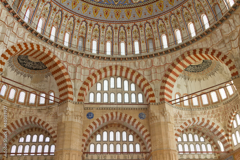 Interior view of Selimiye Mosque, Edirne, Turkey