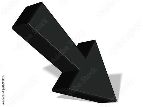 3D Pfeil auf den Punkt gebracht schwarz