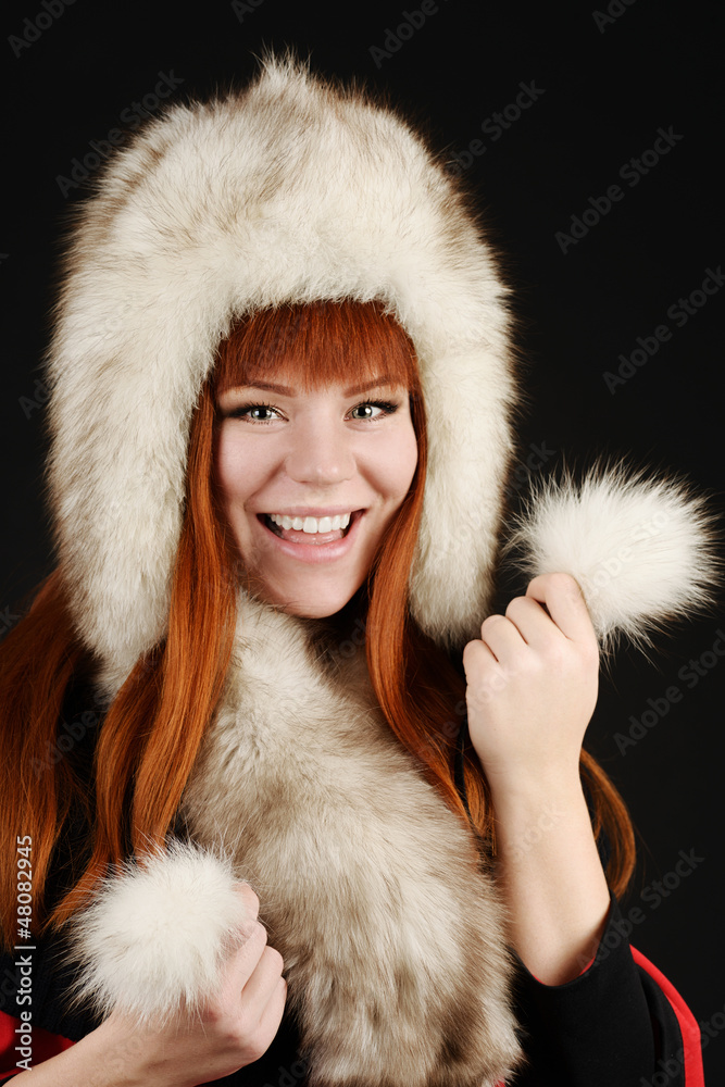 happy girl in fur happy girl in fur