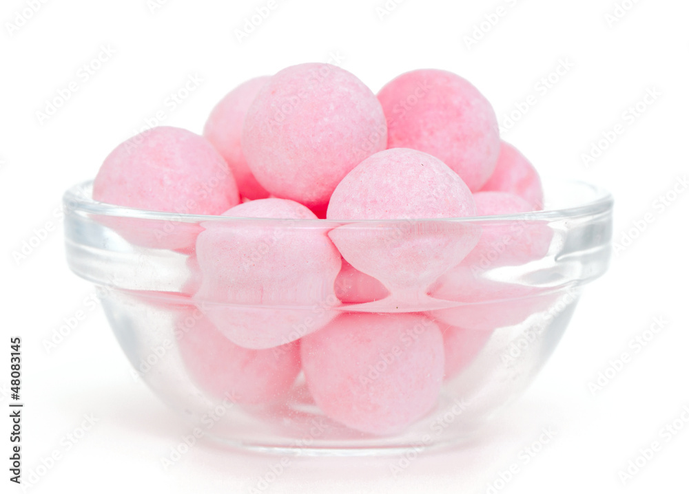 candies in a glass bowl candies in a glass bowl