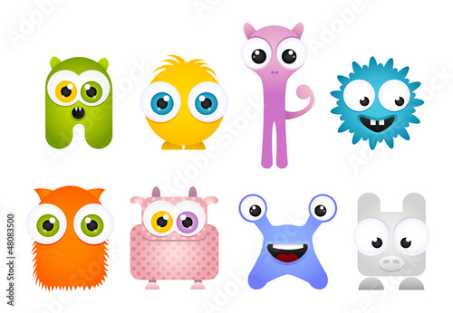 Wallpaper Mural Set of Crazy Cartoon Mascot Monsters Torontodigital.ca