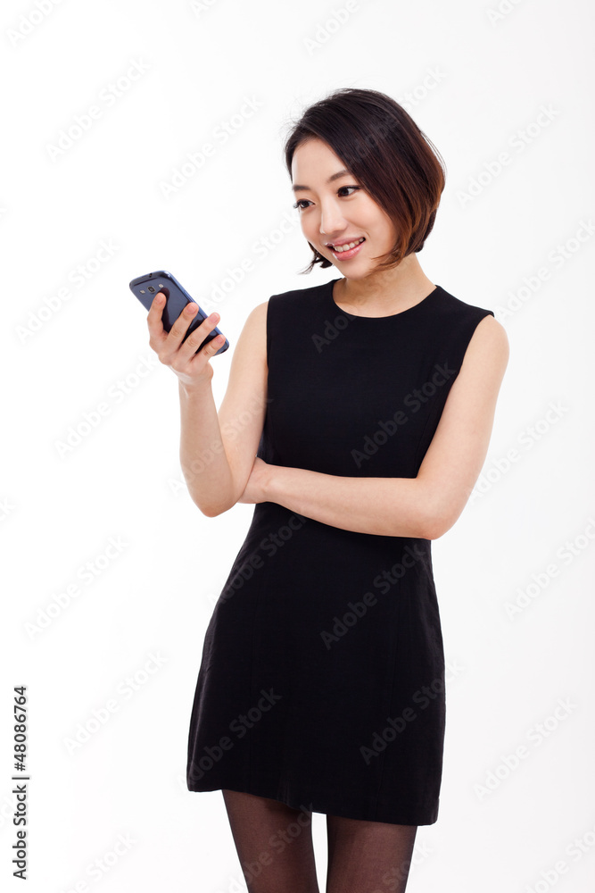 Business man with smart cell phone isolated on white background. Business man with smart cell phone isolated on white background.