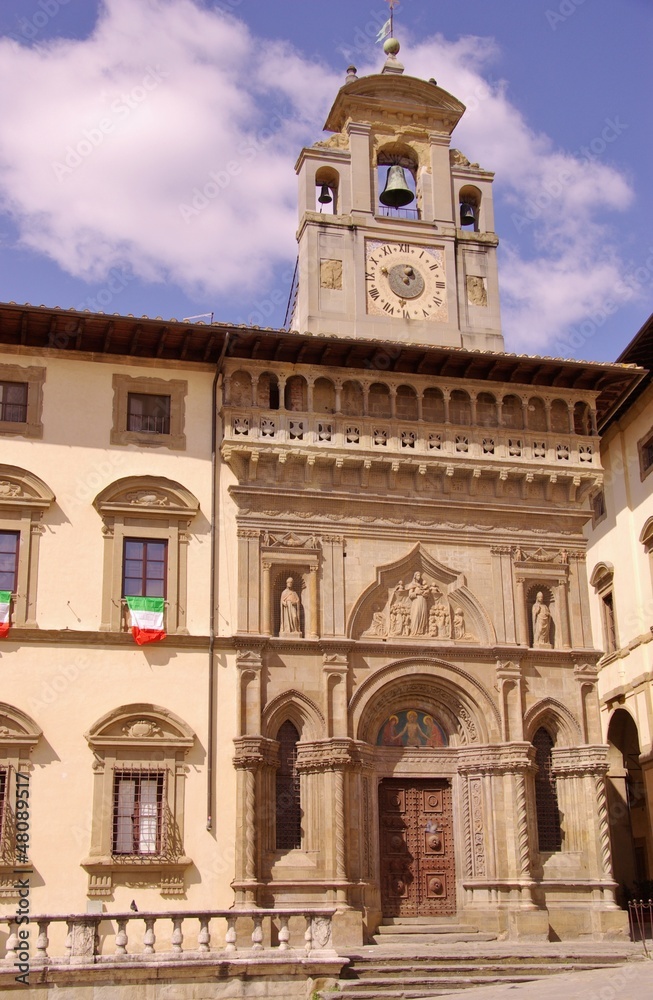 The gothic palace of the lay fraternity in Arezzoin Italy