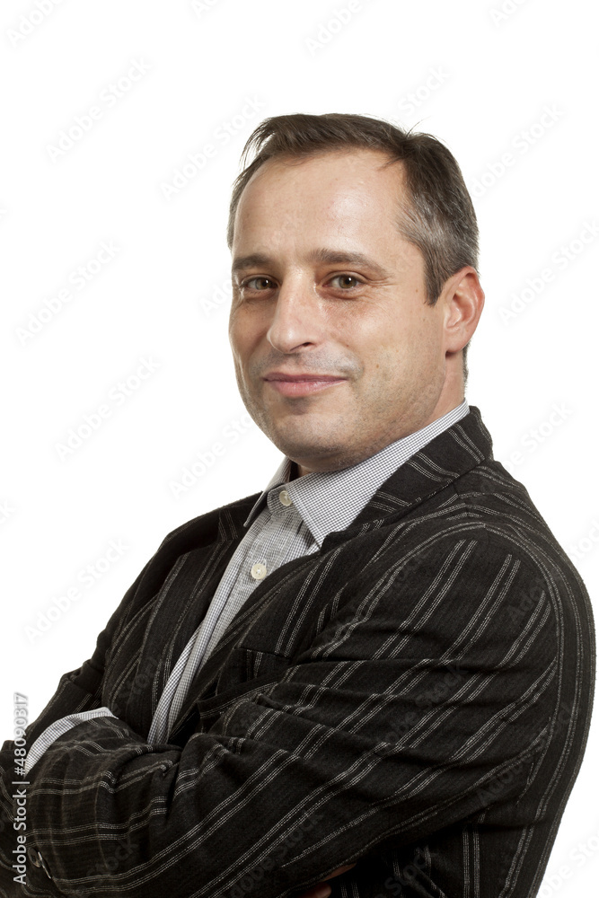 portrait of adult man, isolated on white background portrait of adult man, isolated on white background
