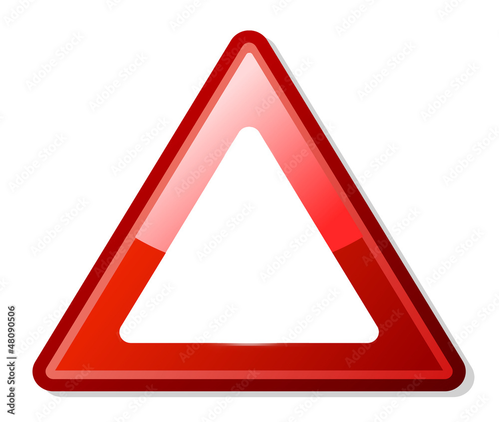 Red triangle warning sign with copy space Red triangle warning sign with copy space