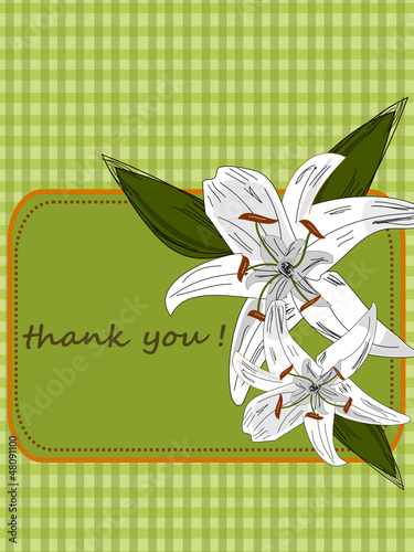 Danke, Grusskarte mit Lilien