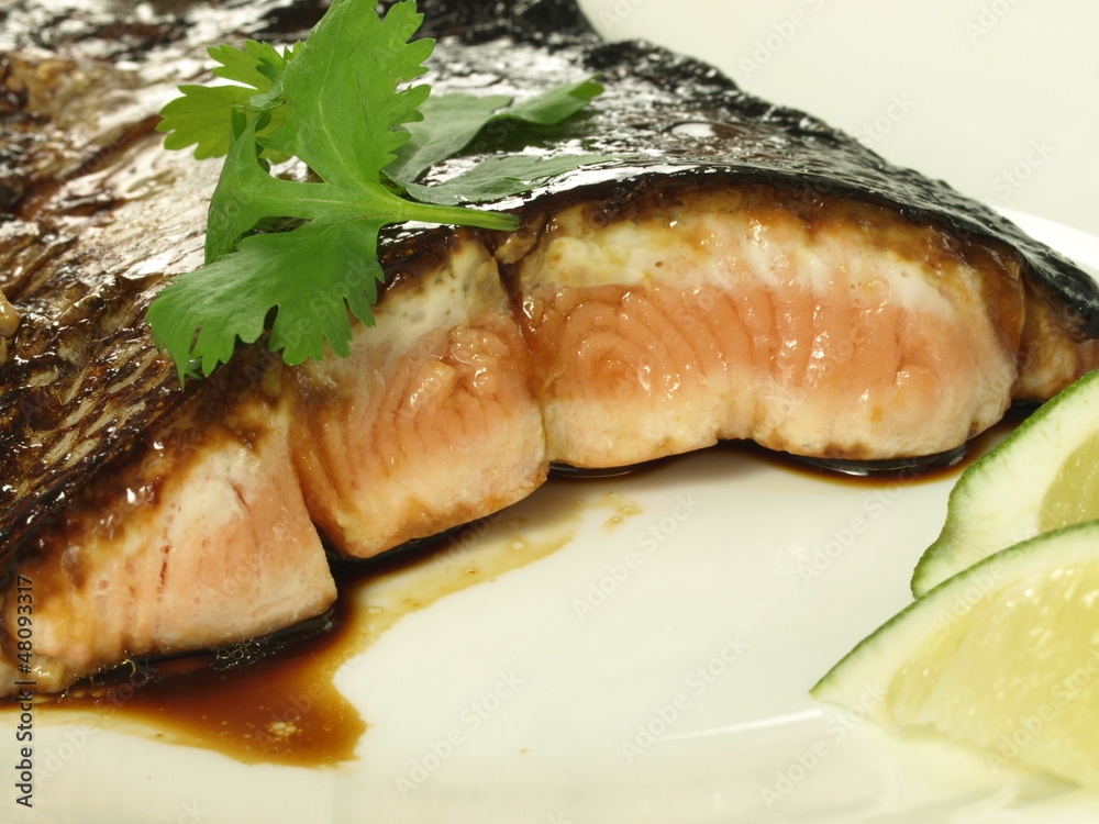 Salmon fried in balsamic vinegar Salmon fried in balsamic vinegar