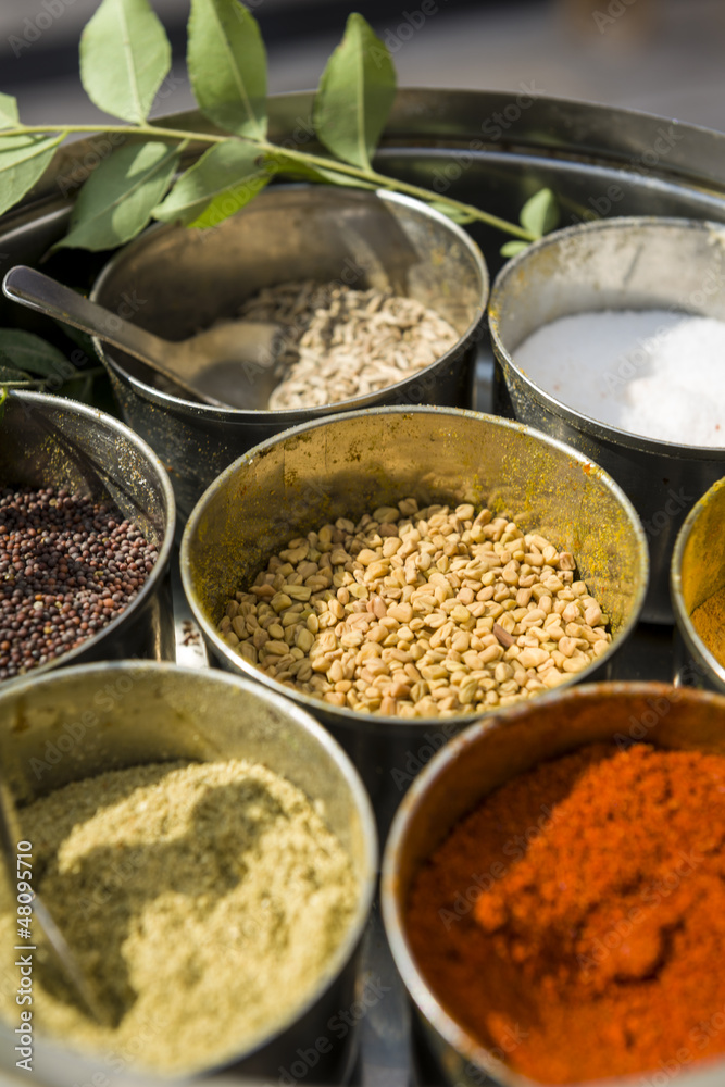 Set of various color indian spices Set of various color indian spices