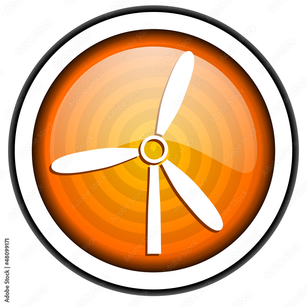 windmill orange glossy icon isolated on white background windmill orange glossy icon isolated on white background