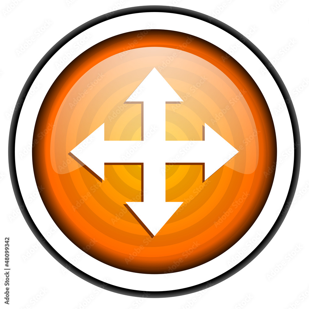 move arrow orange glossy icon isolated on white background move arrow orange glossy icon isolated on white background