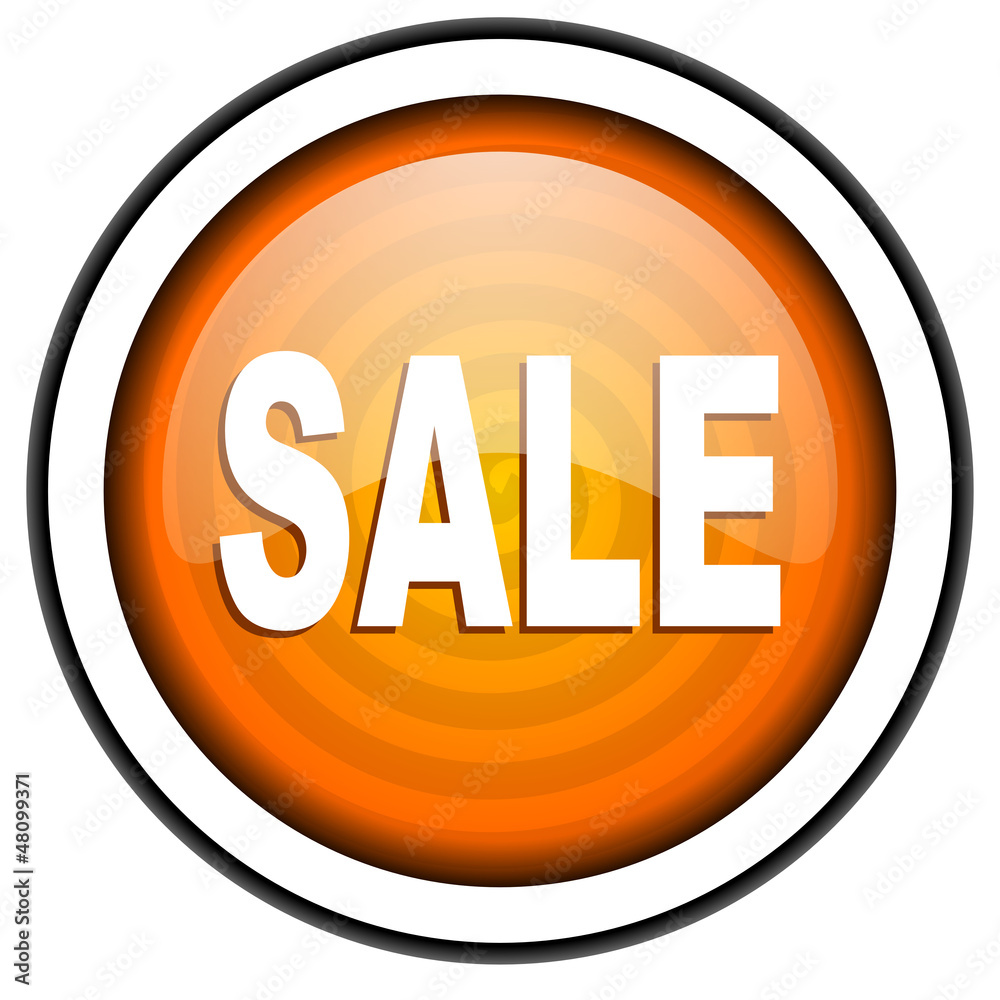 sale orange glossy icon isolated on white background sale orange glossy icon isolated on white background